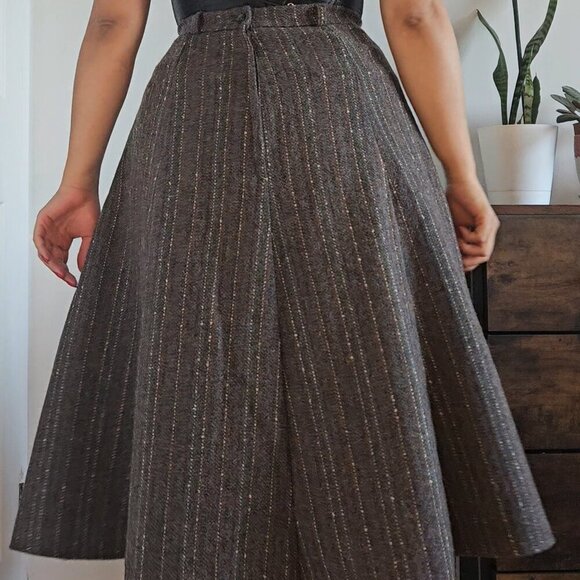 Vintage Wool-Blend Pleated Midi Skirt – UK Made Vintage British Home Stores US 8 - Picture 6 of 9